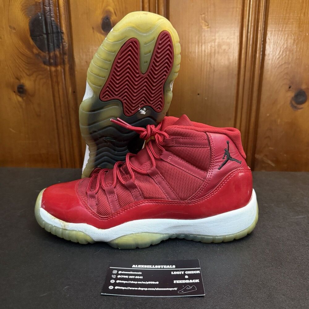 Jordan 11 Win Like 96s Gym Red Size 6y Kids (378038-623) No Box Worn